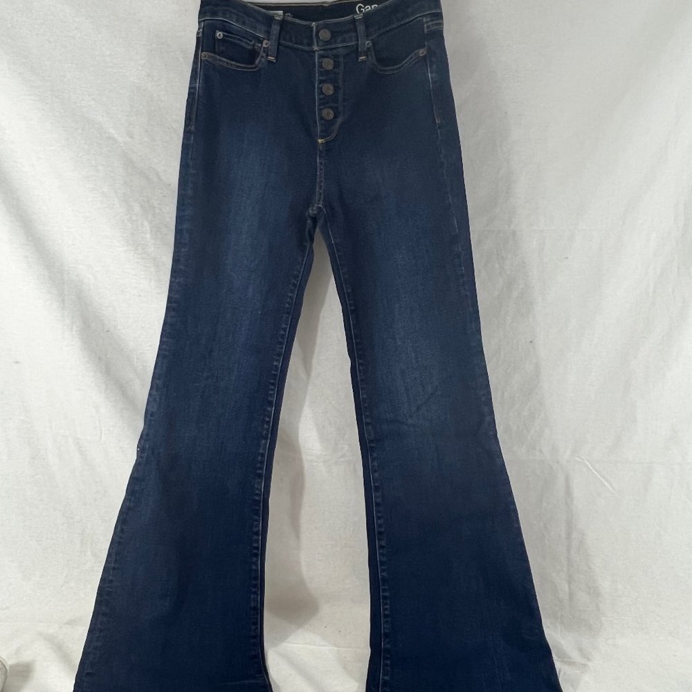 Women's dark wash flare jeans